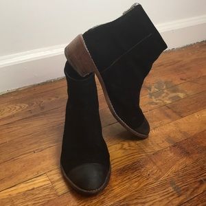 Well loved black suede booties